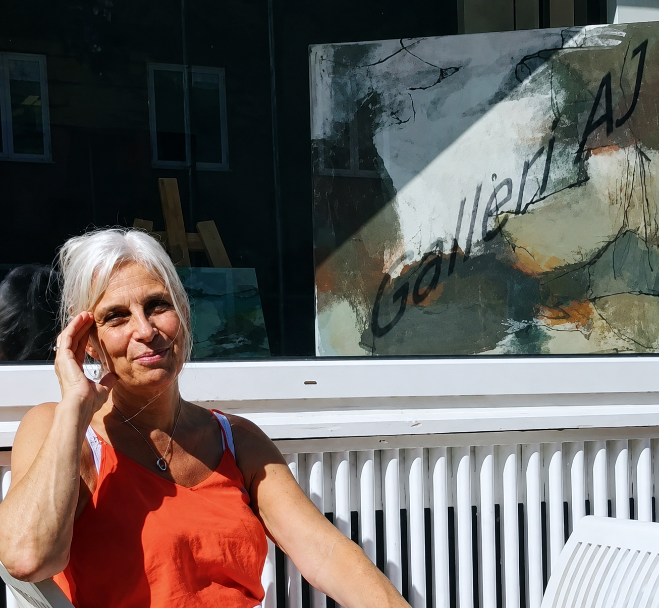 Danish visual artist Anitta Jonas at her gallery and studio in Holte near Copenhagen