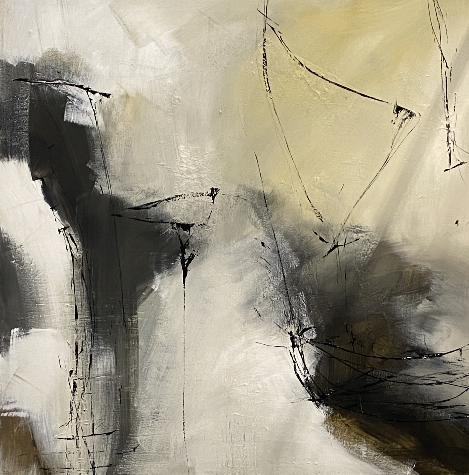 Original painting “Counterpoint” by Danish Artist Anitta Jonas, 100 × 100 cm