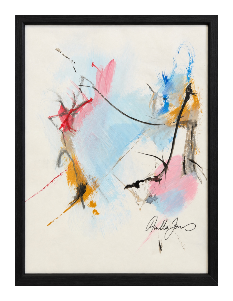 Unspoken III, abstract acrylic on paper by Danish Artist Anitta Jonas