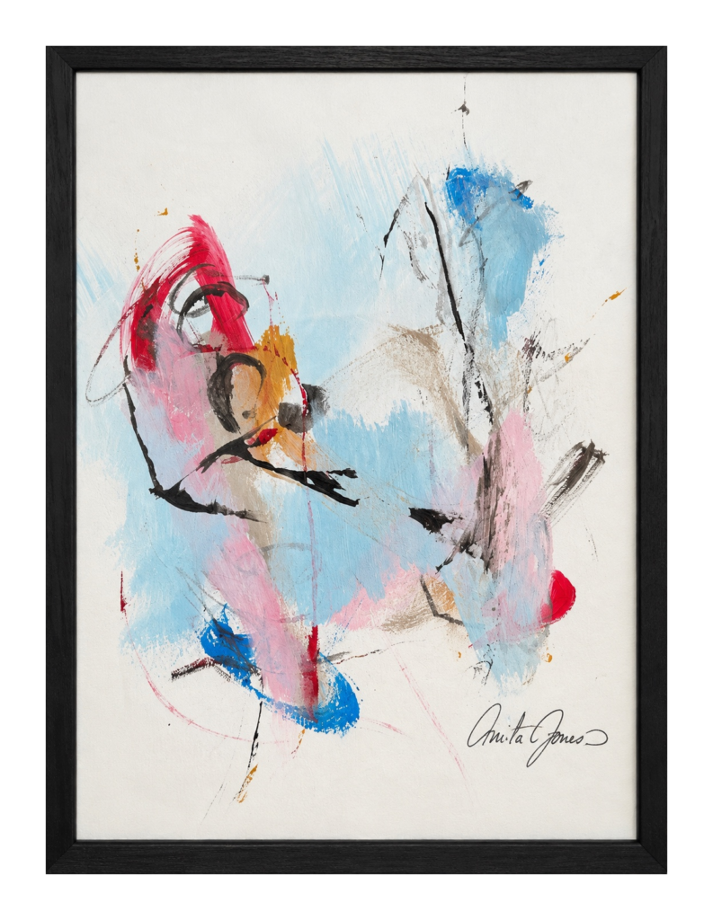 Unspoken I, abstract acrylic on paper by Danish Artist Anitta Jonas