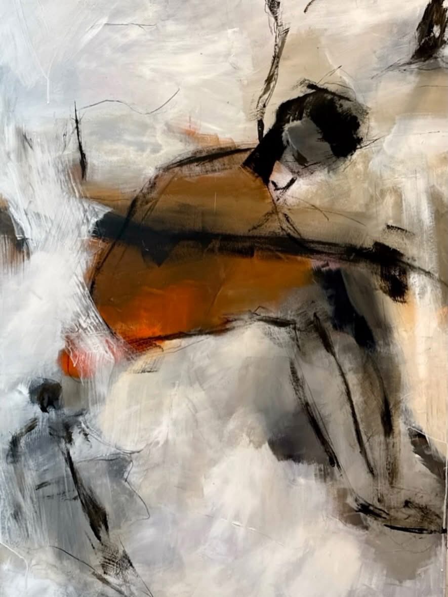 Falling Inward – 100 × 150 cm – abstract painting by Danish Artist Anitta Jonas
