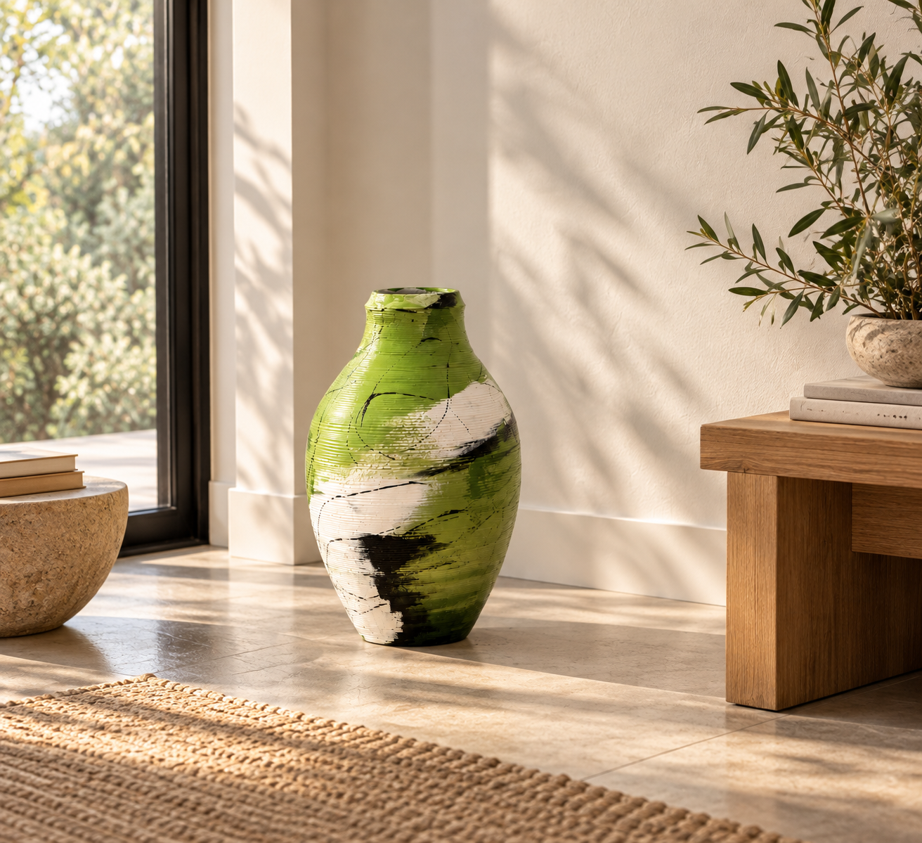 Green Floor Vase